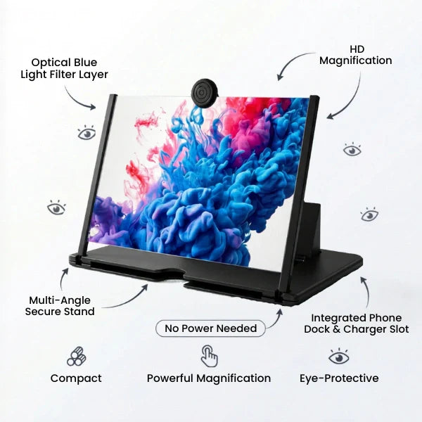 FoldView™ - Screen Magnifier | Phone Holder Screen Amplifier