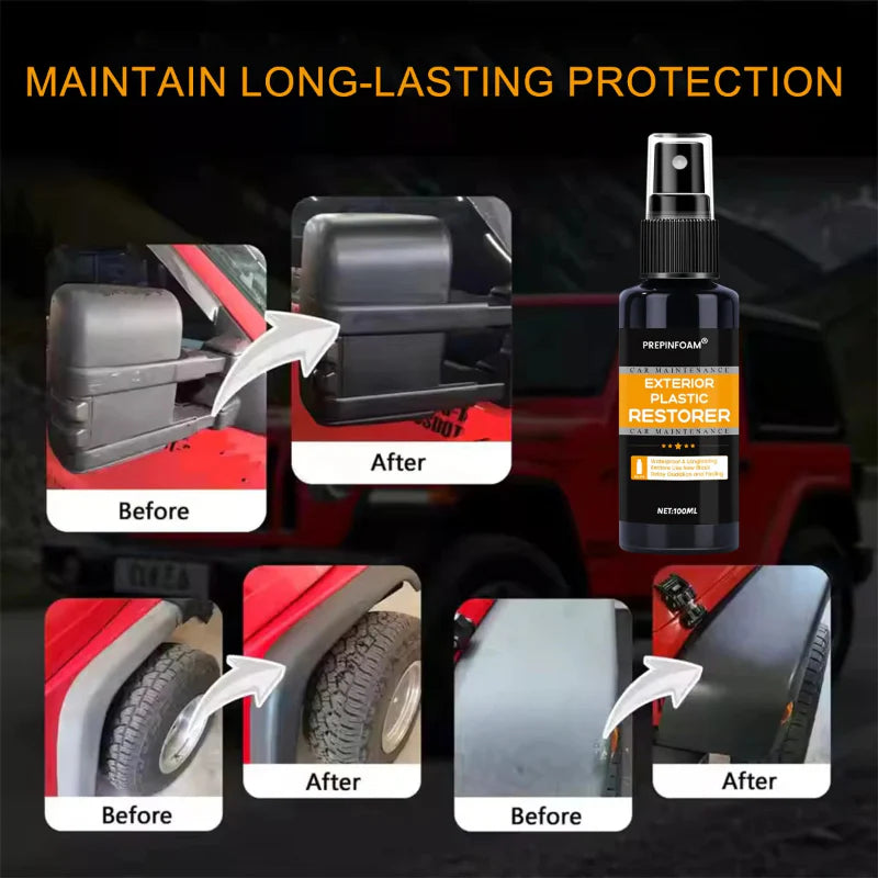 🚗✨ PREPINFOAM Exterior Plastic Restorer Spray 🚗✨ ( BUY 1 GET 1 FREE)