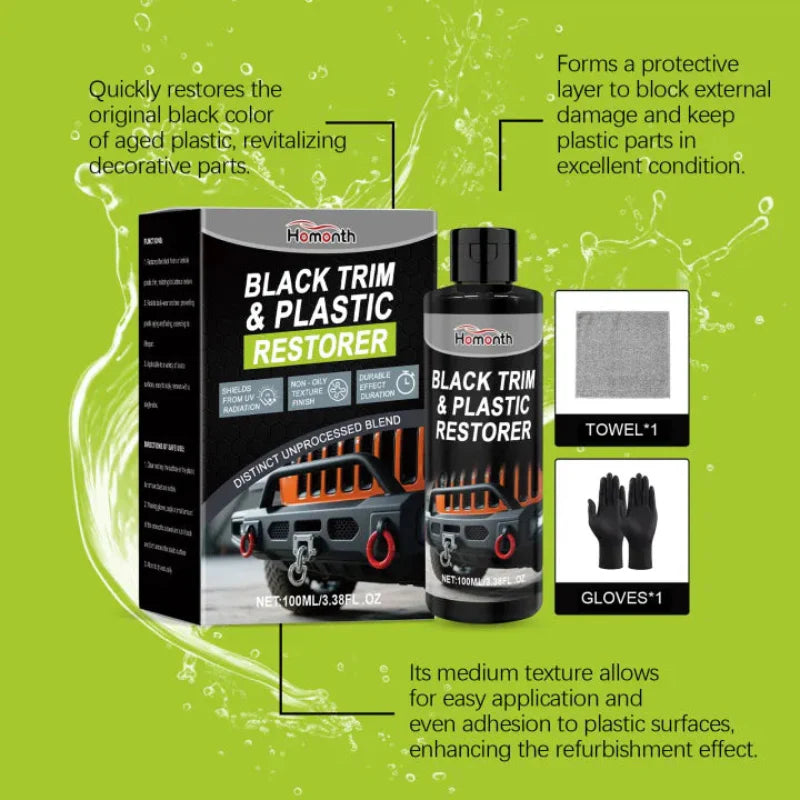 🚗 Homonth BLACK TRIM & PLASTIC RESTORER SPRAY 🚗