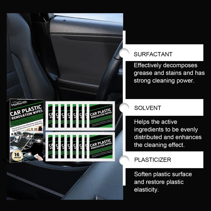 Homonth CAR PLASTIC RENOVATION WIPES 🚗✨ ( BUY 1 GET 1 FREE )