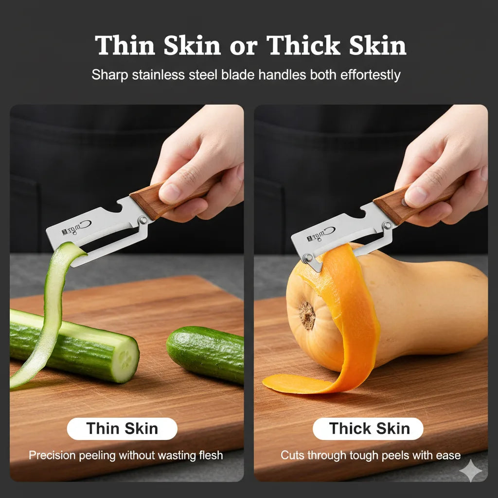 PurePeeler™ – Stainless Peeler | High-Grade Durability | Clean, Precision Peeling + Bottle Opener